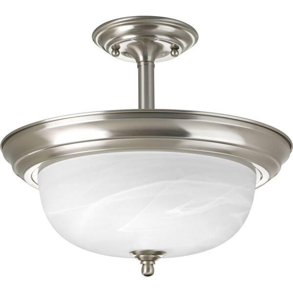 Progress Lighting Two-Light Dome Glass 13-1/4" Semi Flush Convertible P3927-09 - main